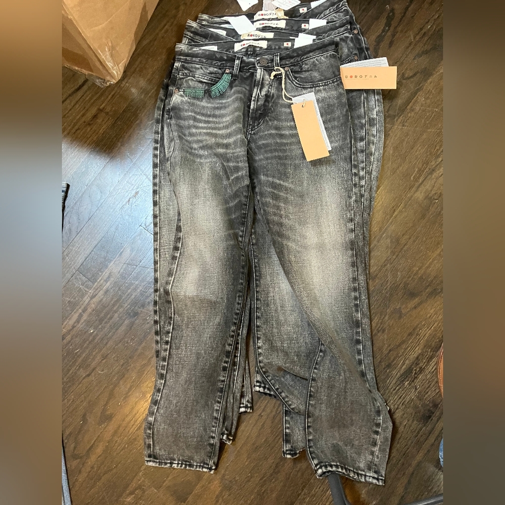 nwt Sz 27 $490 Boro Made In Japan Women's Jeans With Multicolor Stitch Detail